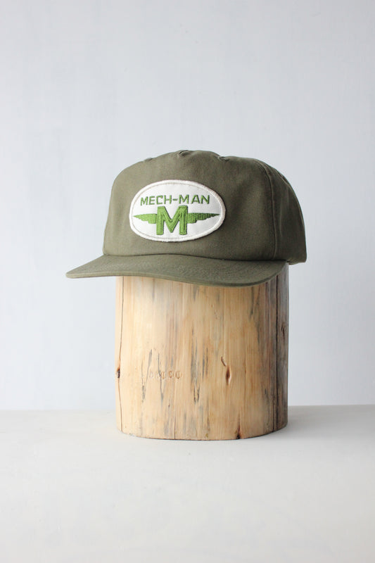 The " Mech-man wing " herb green snapback