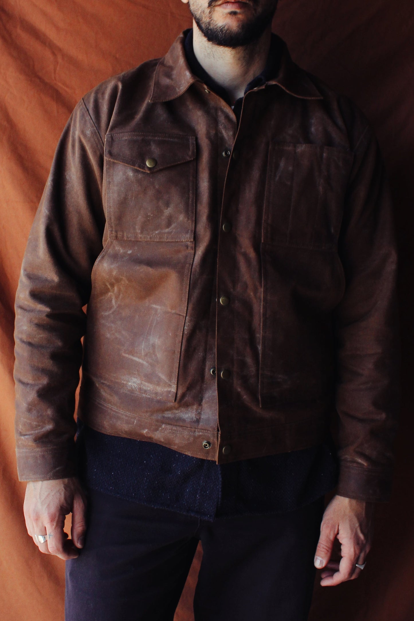The “ m-5 bison  " waxed canvas jacket