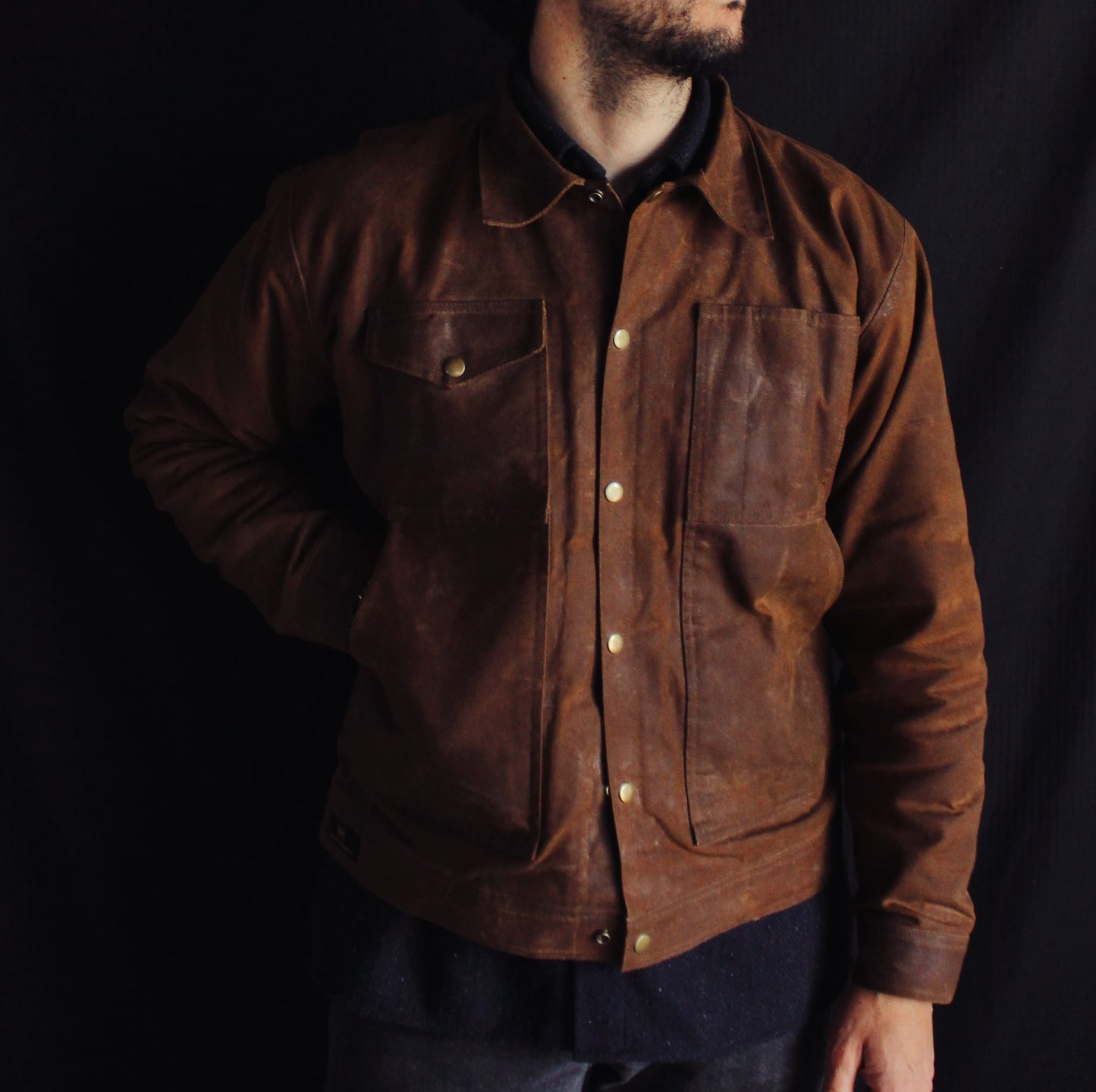 The “ m-5 bison  " waxed canvas jacket